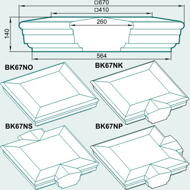 Крышка тумбы BK67N - изображение товара каталога Архистиль