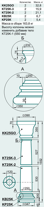 Колонна K25GO - Изображение каталога Архистиль
