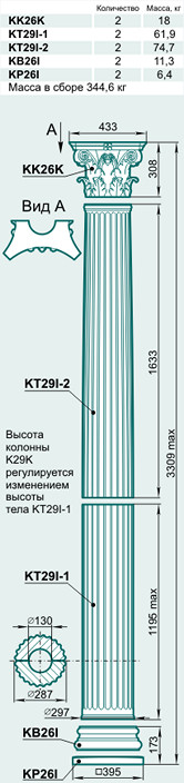 Колонна K29K - Изображение каталога Архистиль