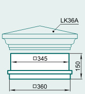 Крышка на столб LK36S - изображение товара каталога Архистиль