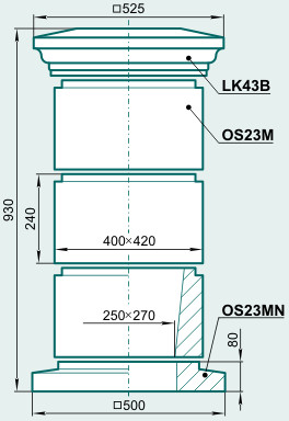 Облицовка столба OS23M-SB - Изображение каталога Архистиль