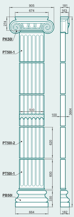 Пилястра P50I - изображение товара каталога Архистиль