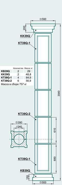Колонна K39Q - изображение товара каталога Архистиль