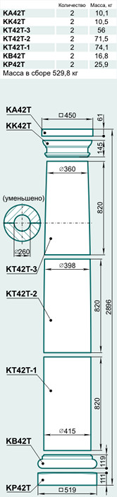 Колонна K42T - Изображение каталога Архистиль