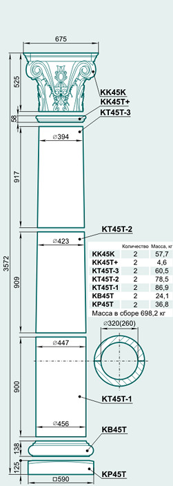 Колонна K45K - Изображение каталога Архистиль